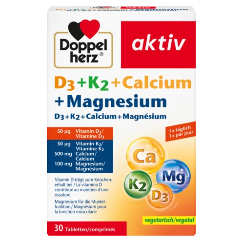 Doppelherz aktiv D3 + K2 + Calcio + Magnesio Vista frontale